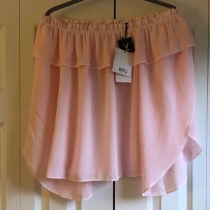 Light Pink Off the Shoulders Blouse